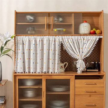 Qfdian 1Panel Semi-Blackout Curtains for Bedroom Colorful Polka Dots Printed Curtain Decoration Living Room Kids Room Rod Pocket Drapes